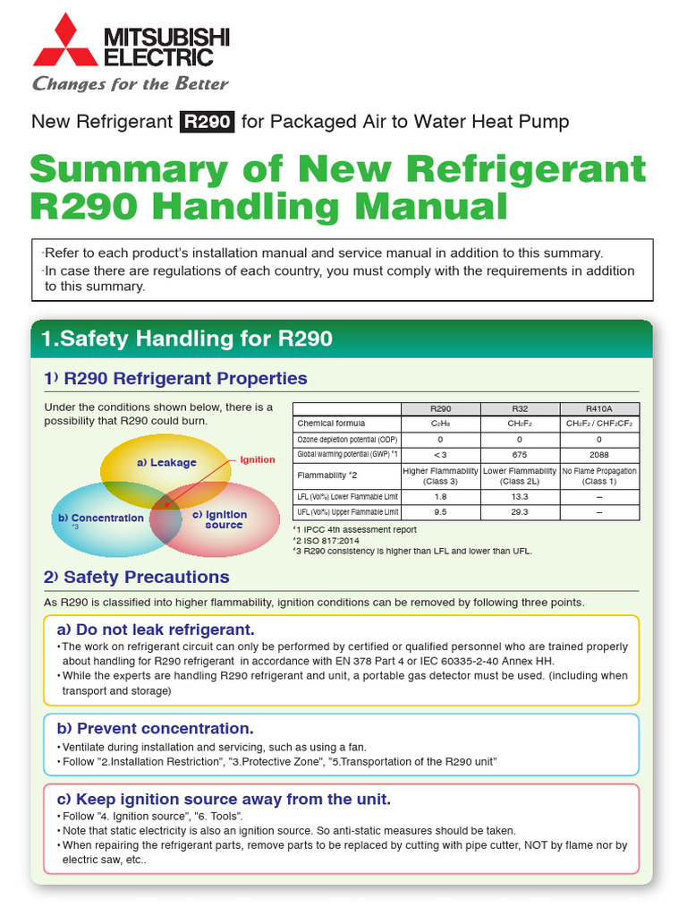 R290 Refrigerant Safety Guidelines | PDF | Propane | Mechanical Engineering