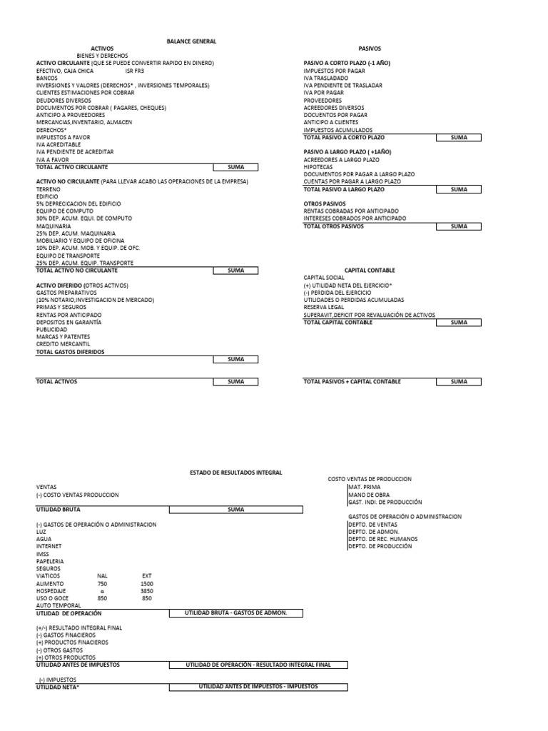 Balance General y Estado de Resultados | PDF | Hoja de balance ...