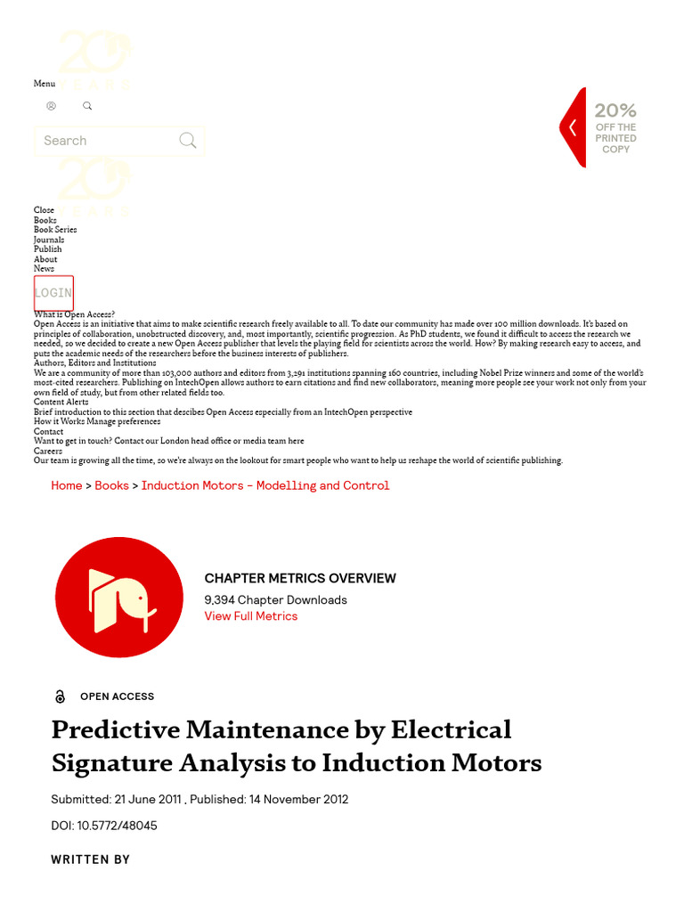 Predictive Maintenance by Electrical Signature Analysis To Induction ...