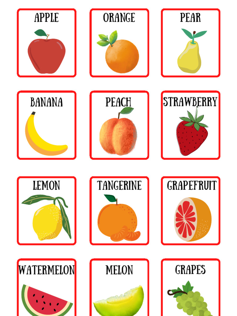 Fruit Flashcards | PDF