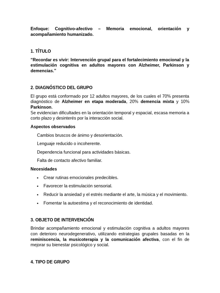 Intervención emocional para adultos mayores | PDF | Las emociones ...