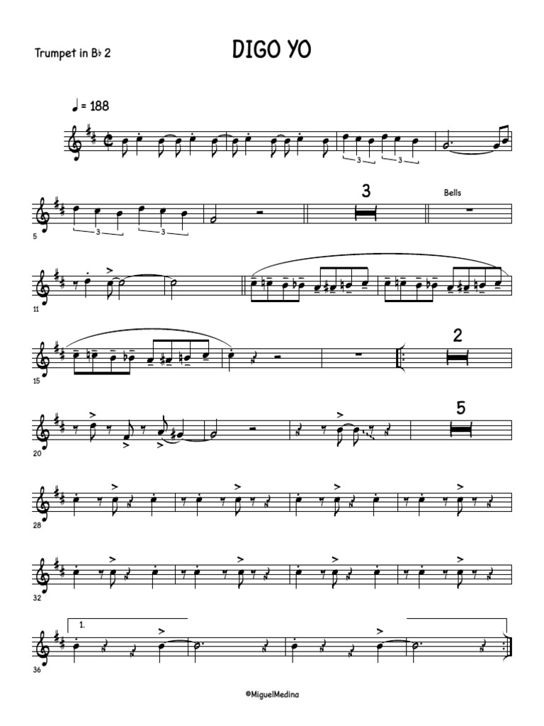 Digo Yo - Score - Trumpet in BB 2 | PDF