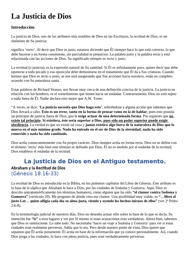 La Justicia de Dios en las Escrituras | PDF | Justicia | Salvación