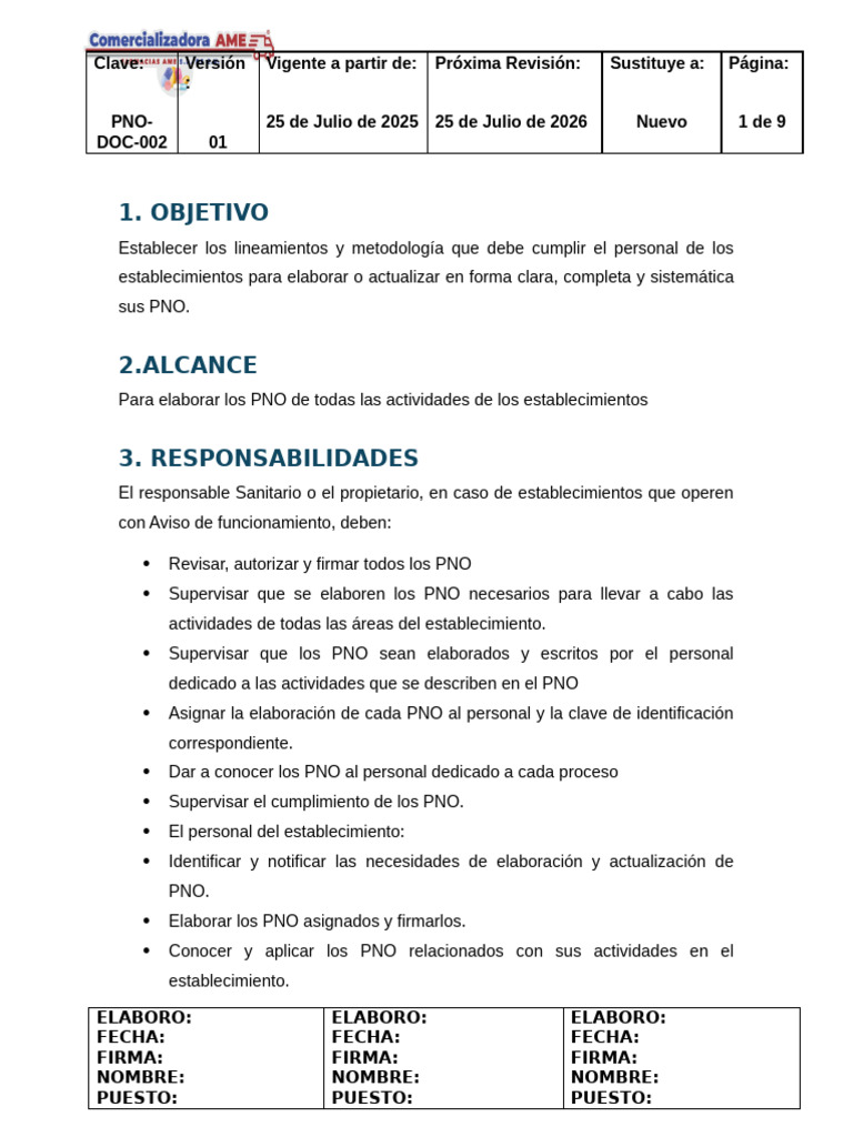 27.-Pno para La Elaboración de Pno | PDF