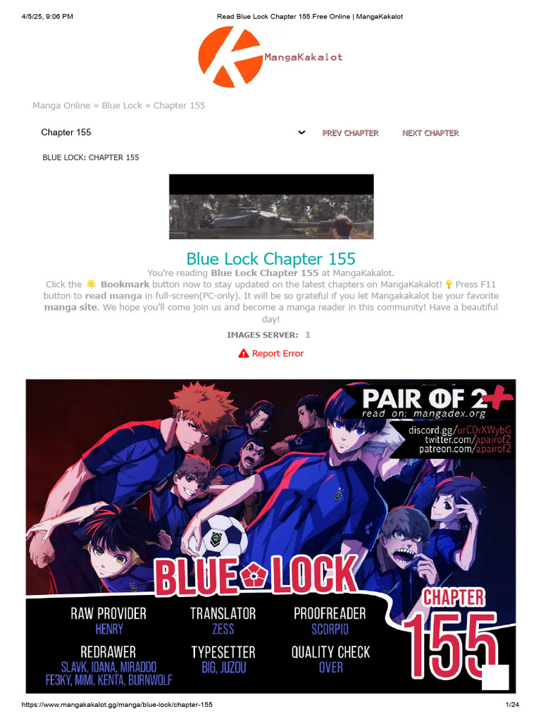 Read Blue Lock Chapter 155 Online | PDF