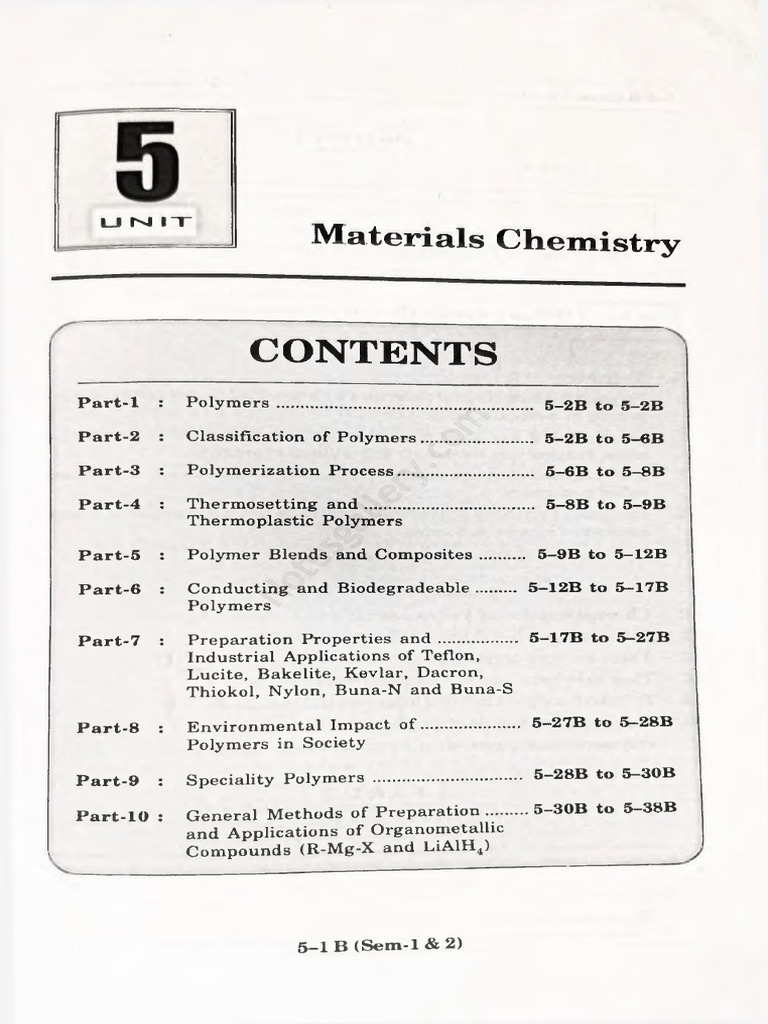 Overview of Polymer Chemistry Concepts | PDF | Polymers | Composite ...