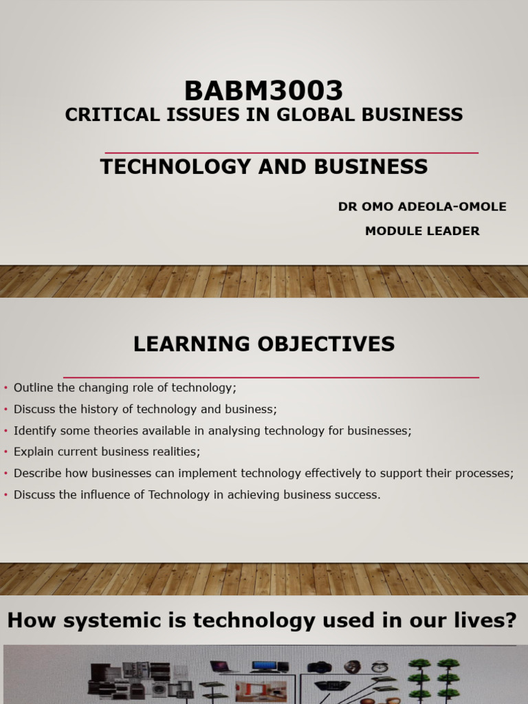 BABM3003: Critical Issues in Global Business | PDF | Disruptive ...