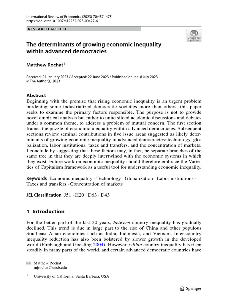 Determinants of Economic Inequality | PDF | Taxes | Economic Inequality
