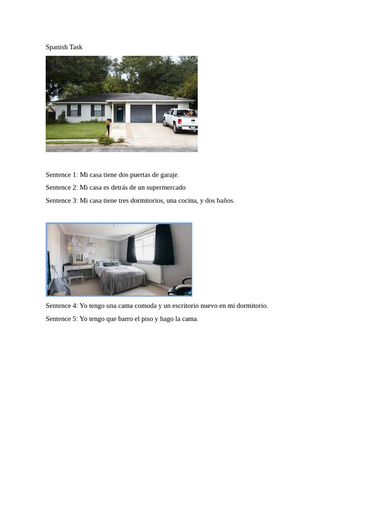 Spanish House Task | PDF