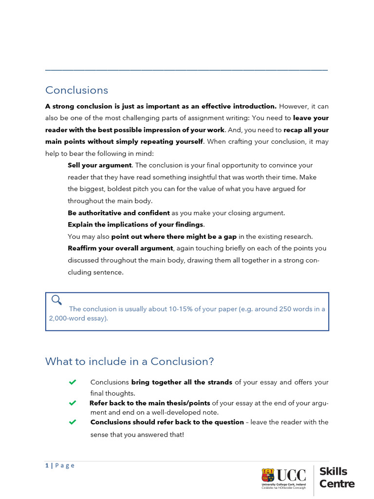 Crafting Effective Essay Conclusions | PDF | Essays | Linguistics
