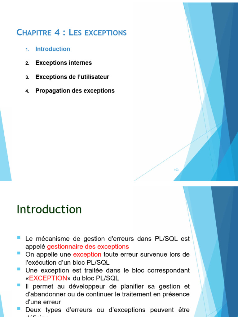 Gestion des exceptions en PL/SQL | PDF | PL/SQL | SQL