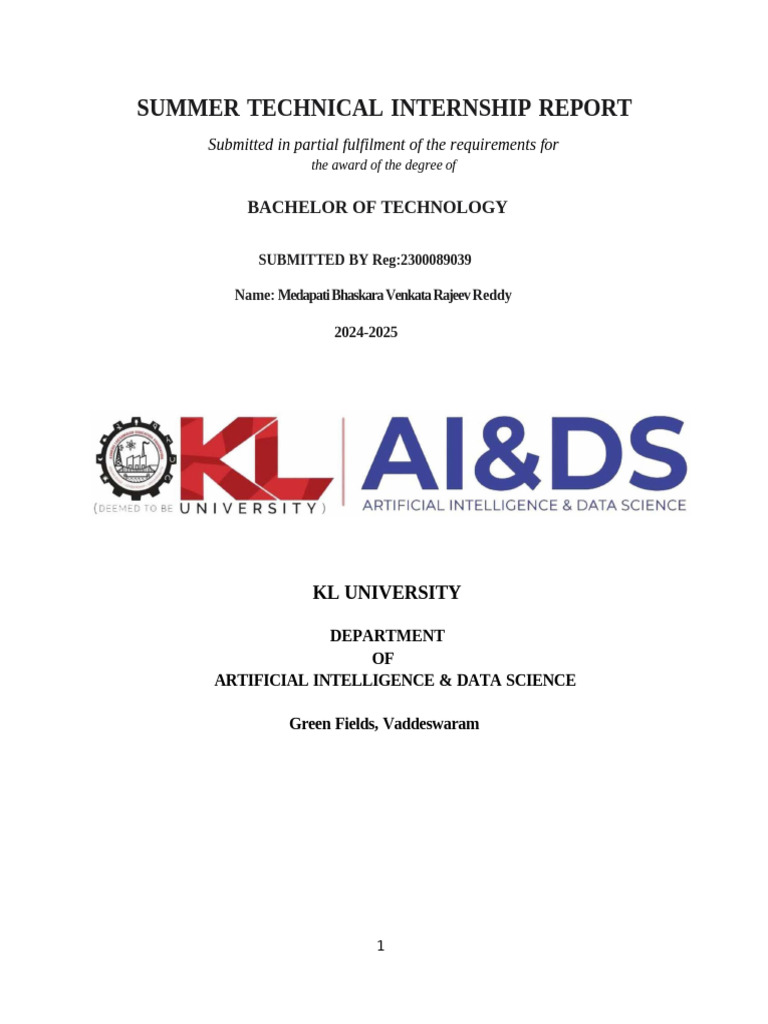 Summer Robotics Internship Report 2025 | PDF | Robotics | Information ...