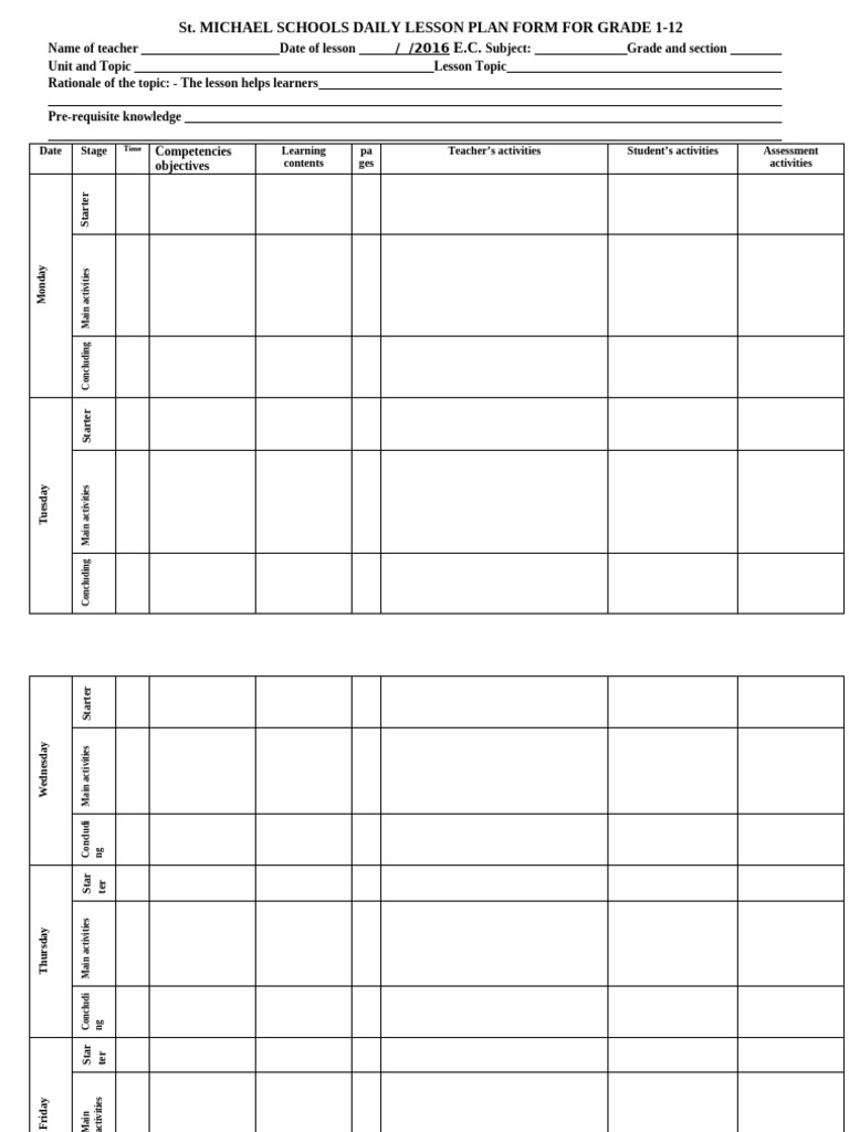 Daily Lesson Plan for Grades 1-12 | PDF