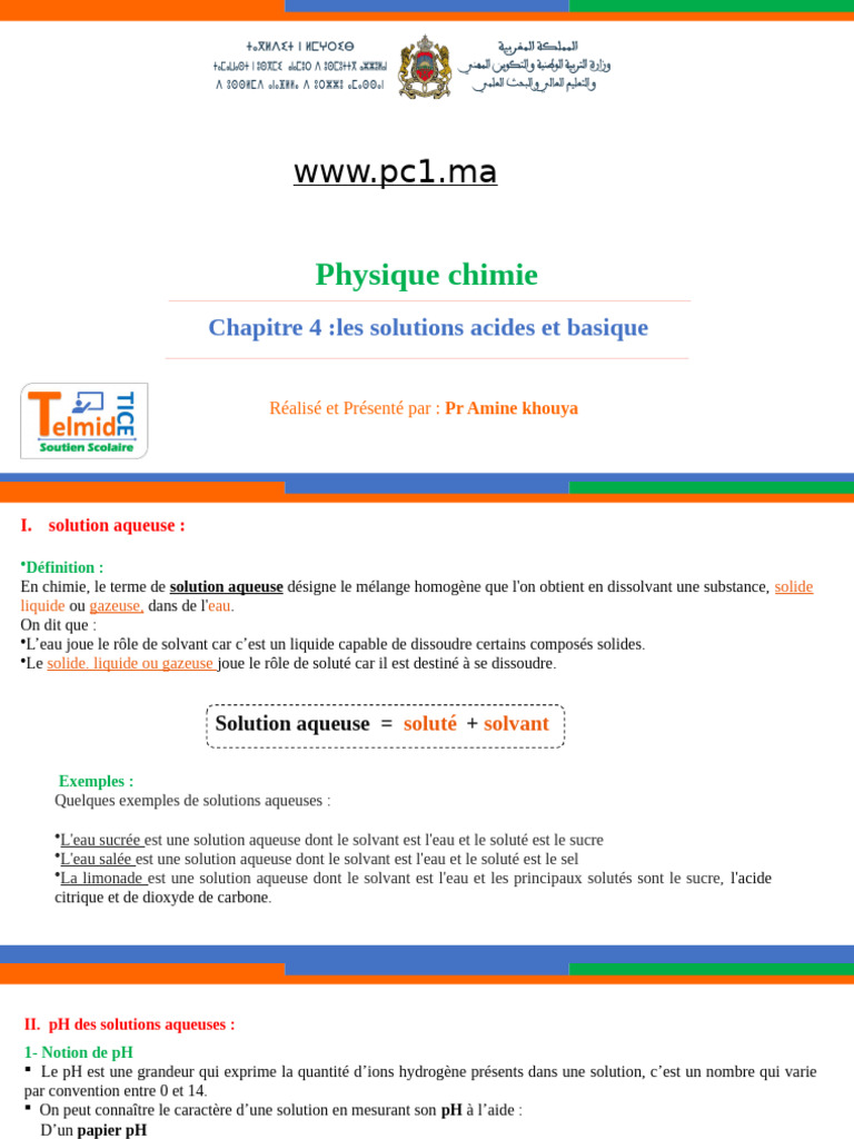 Solutions acides et basiques en chimie | PDF | Ph | Acide