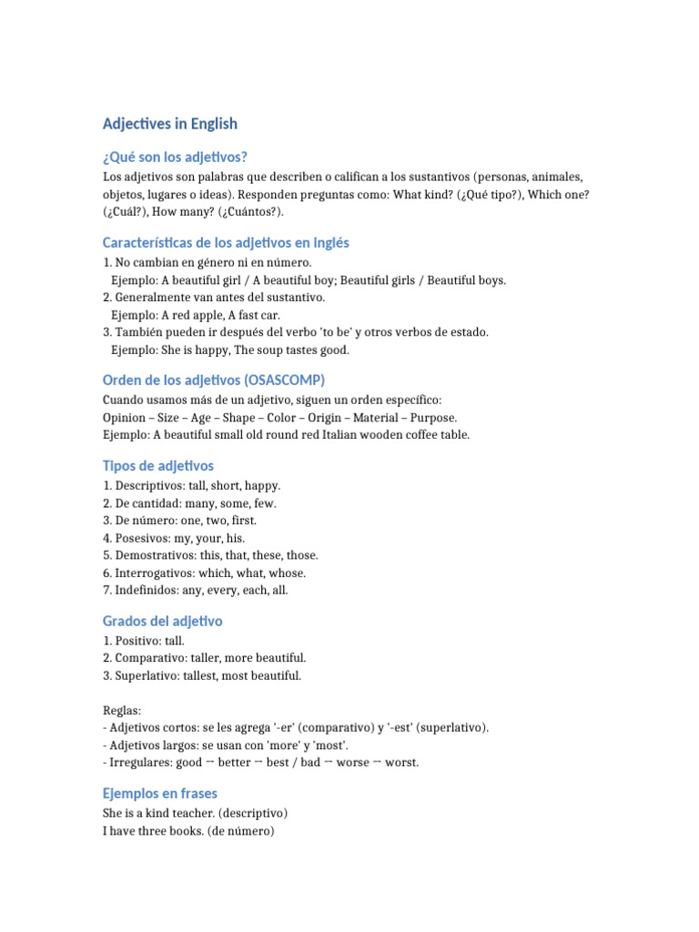 Adjectives Complete Lesson | PDF