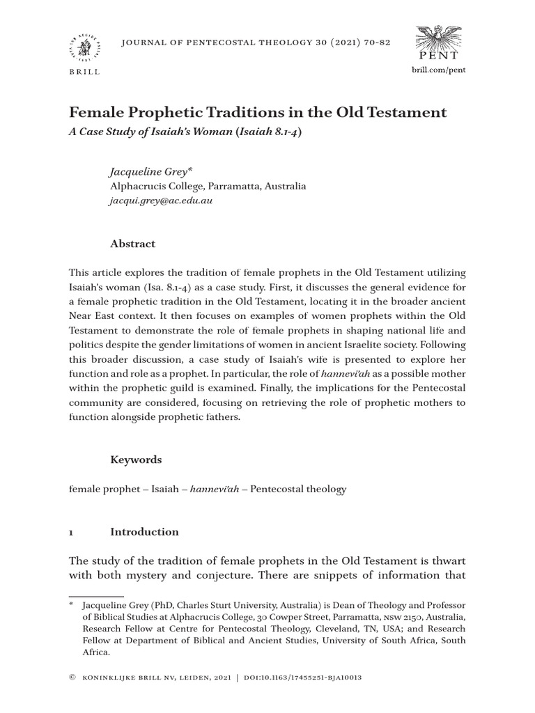 Female Prophets in the Old Testament | PDF | Prophet | Bible