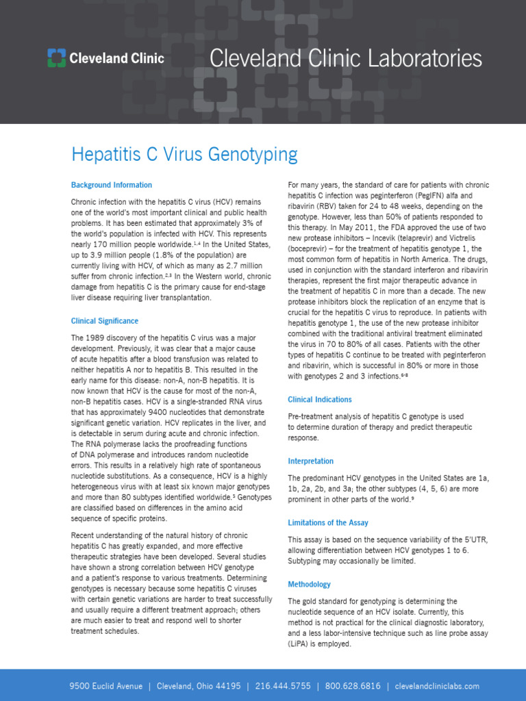 Hepatitis C Virus Genotyping | PDF | Hepatitis C Virus | Hepatitis C