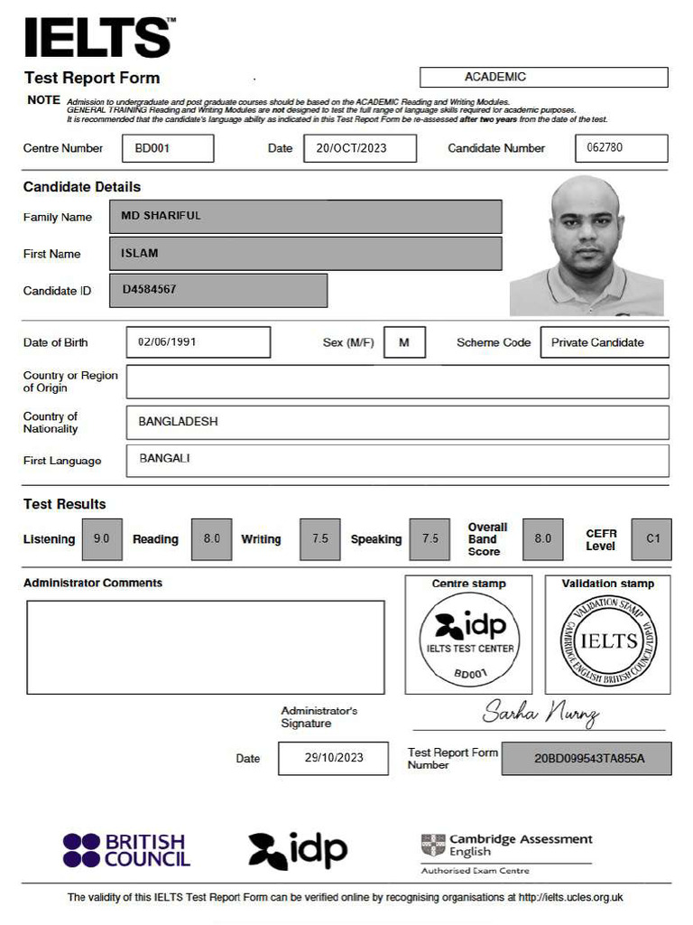 IELTS Certificate | PDF