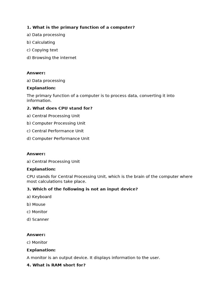 Computer Basics: Key Concepts Explained | PDF | Computer Data Storage ...