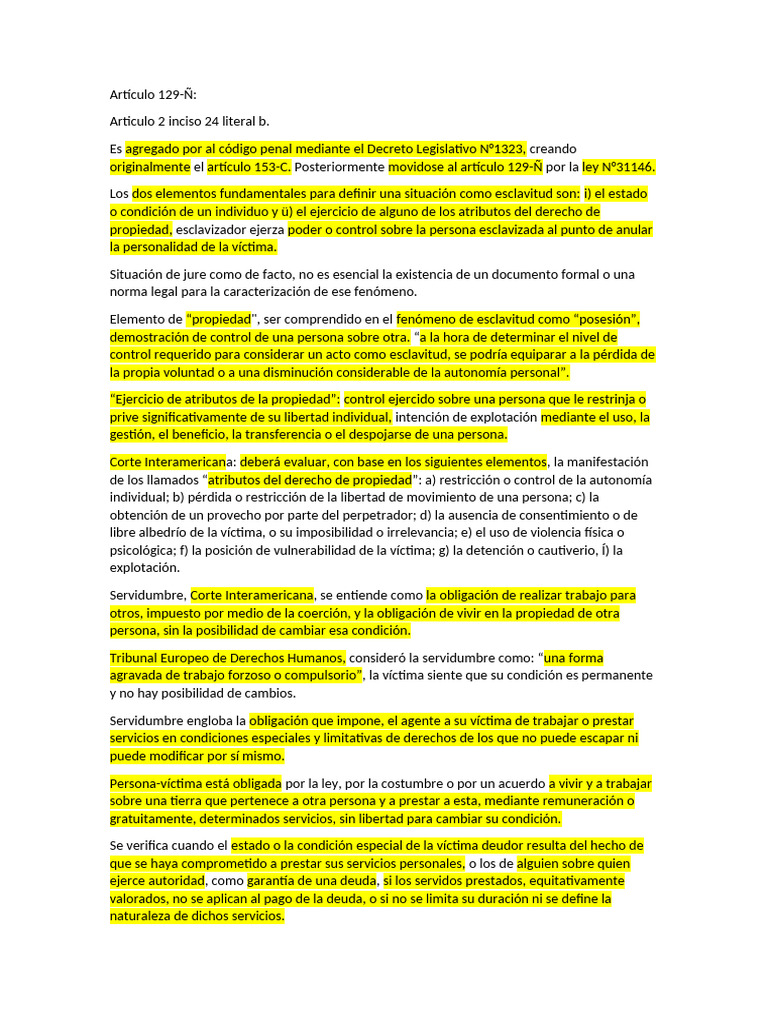 Artículo 129 Ñ-P | PDF | Intención (Derecho Penal) | Castigos