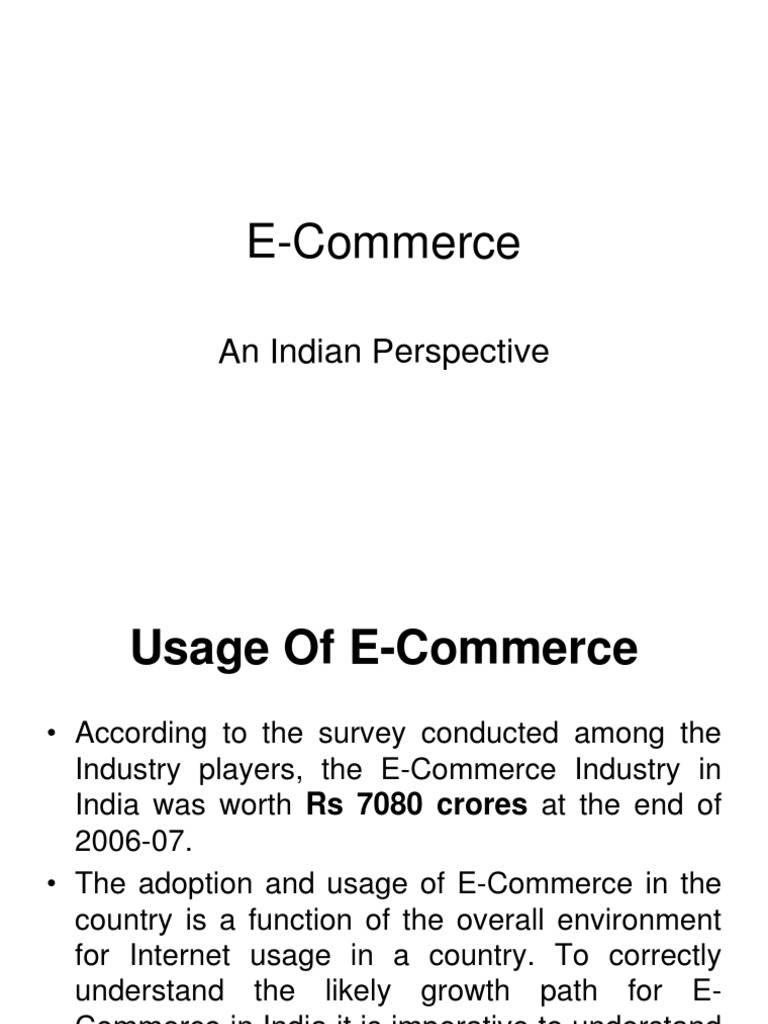 E-Commerce Growth in India: 2006-2011 | PDF | E Commerce | Online Shopping