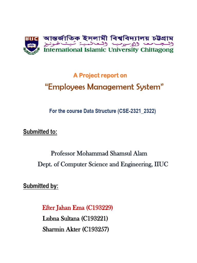 Employees Management System Project Report | PDF | Software | Software ...
