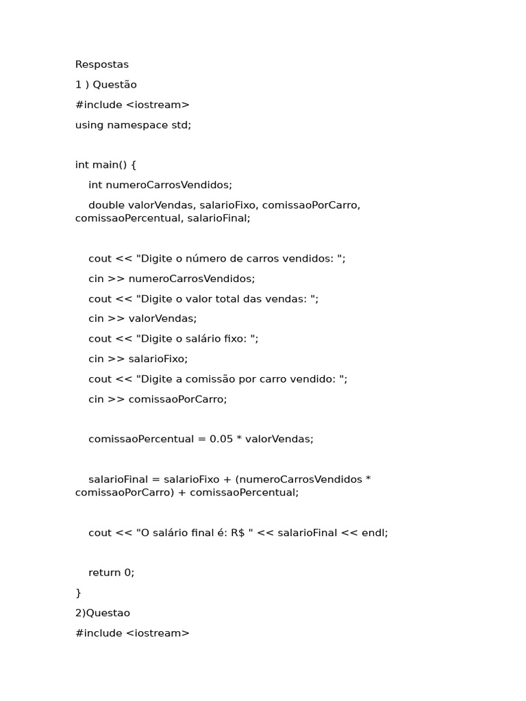 Códigos em C++ para Cálculos Financeiros | PDF