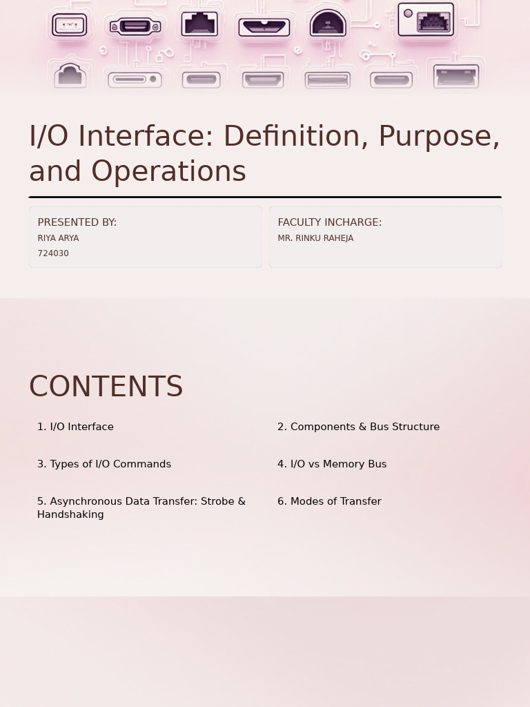 I/O Interface: Types and Data Transfer Methods | PDF | Input/Output ...
