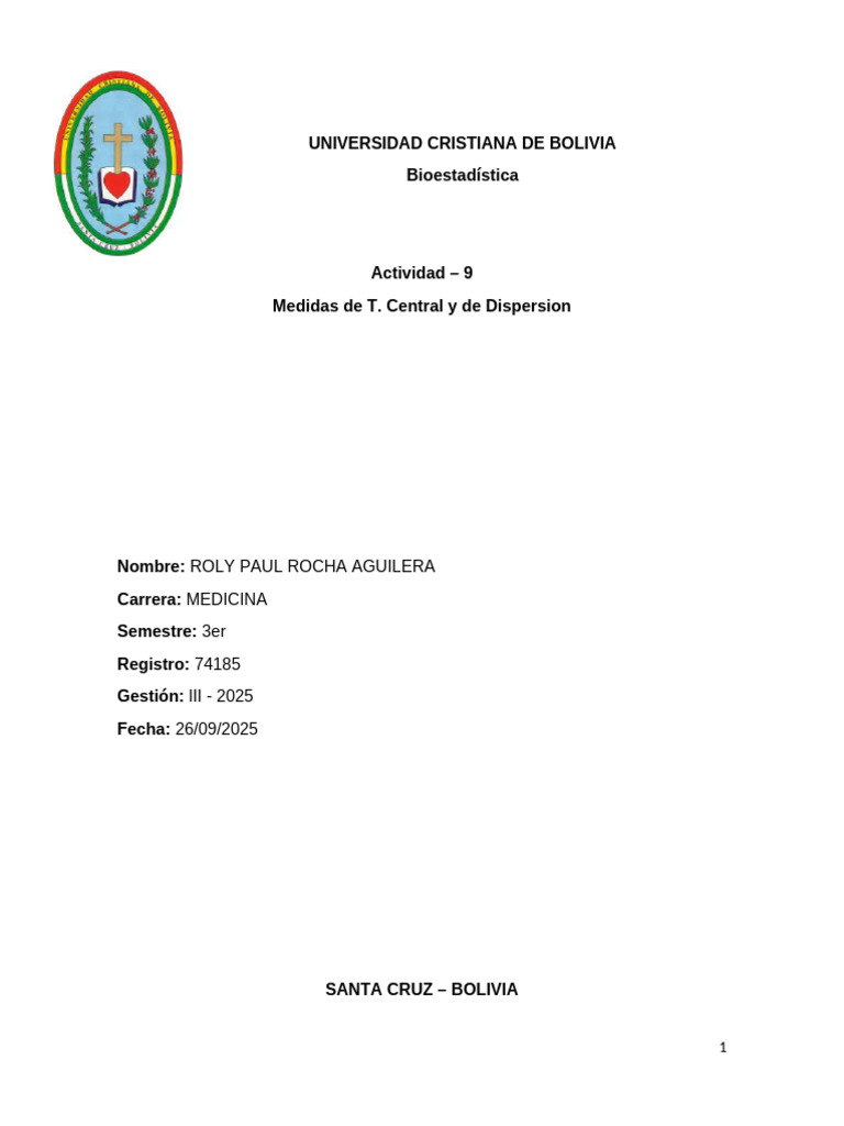 Carátula de Bioquímica - Roly Rocha | PDF