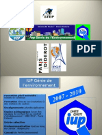 Présentation IUP "Génie Environnement" - Université Paris Diderot