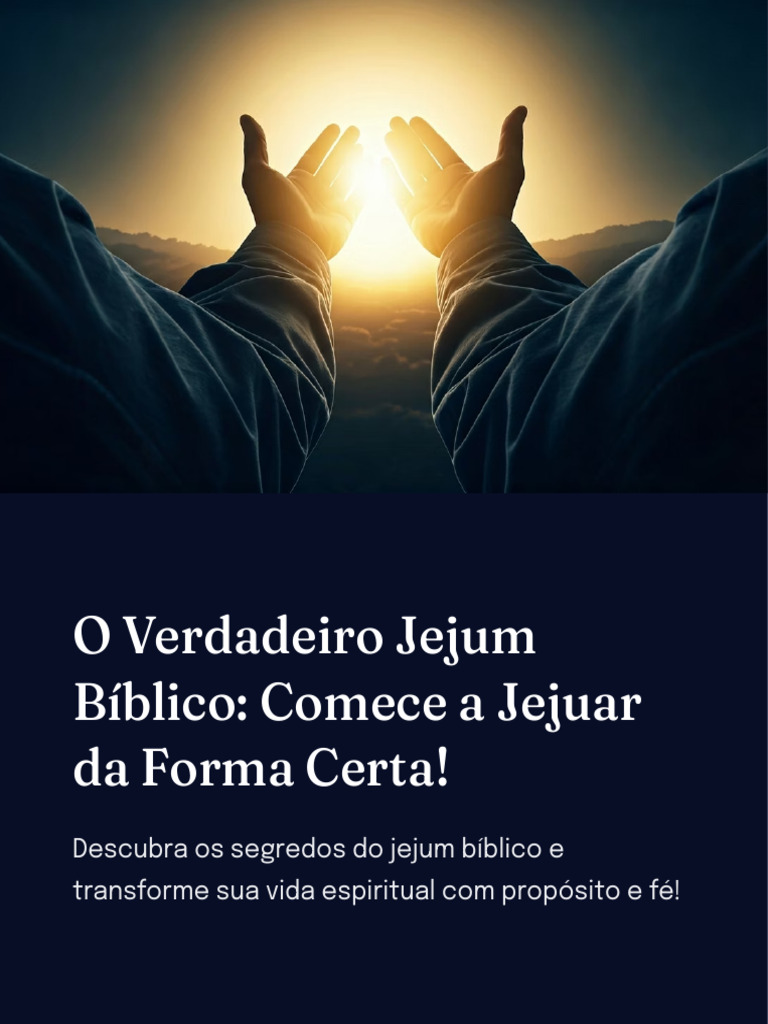 Jejum Bíblico: Guia Prático e Espiritual | PDF | Jejum | Oração