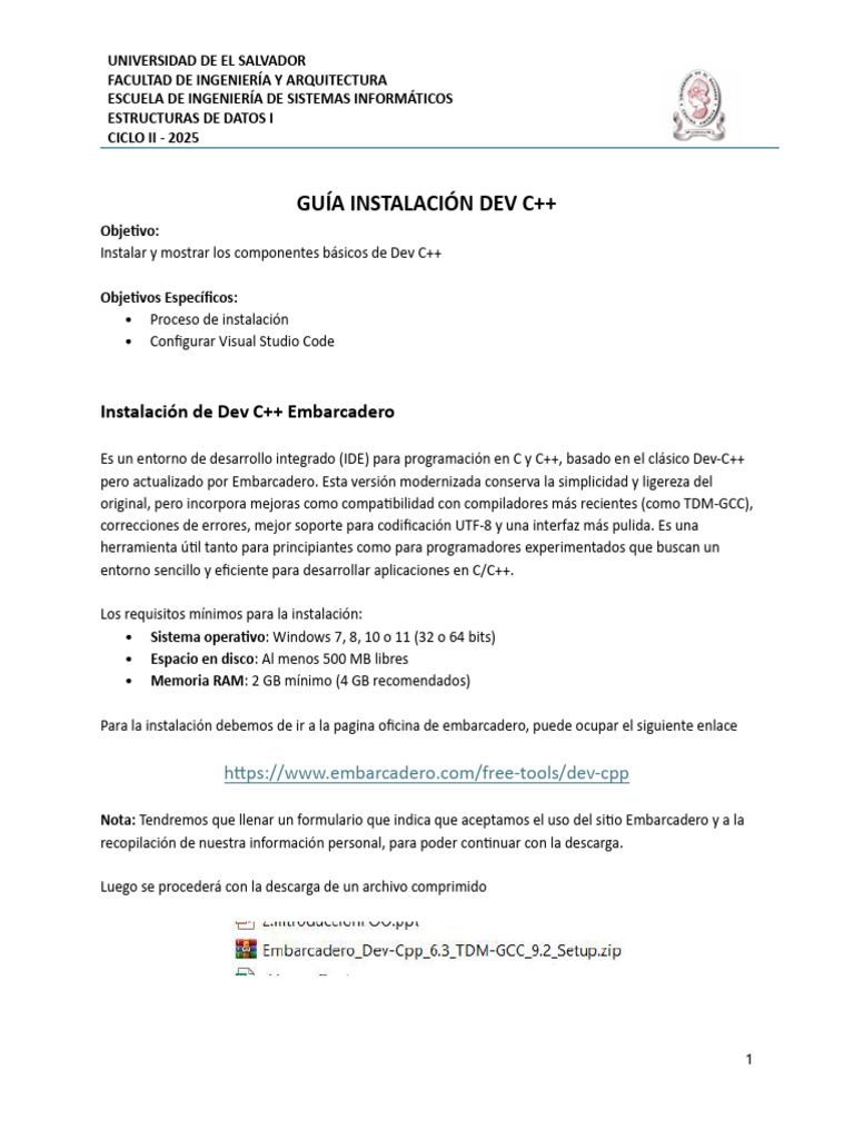 Guía de Instalación de Dev C++ Embarcadero | PDF | Entorno de ...