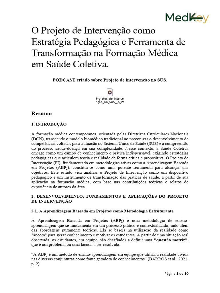 2ºS - OT2 - O Projeto de Intervenção Como Estratégia Pedagógica e ...