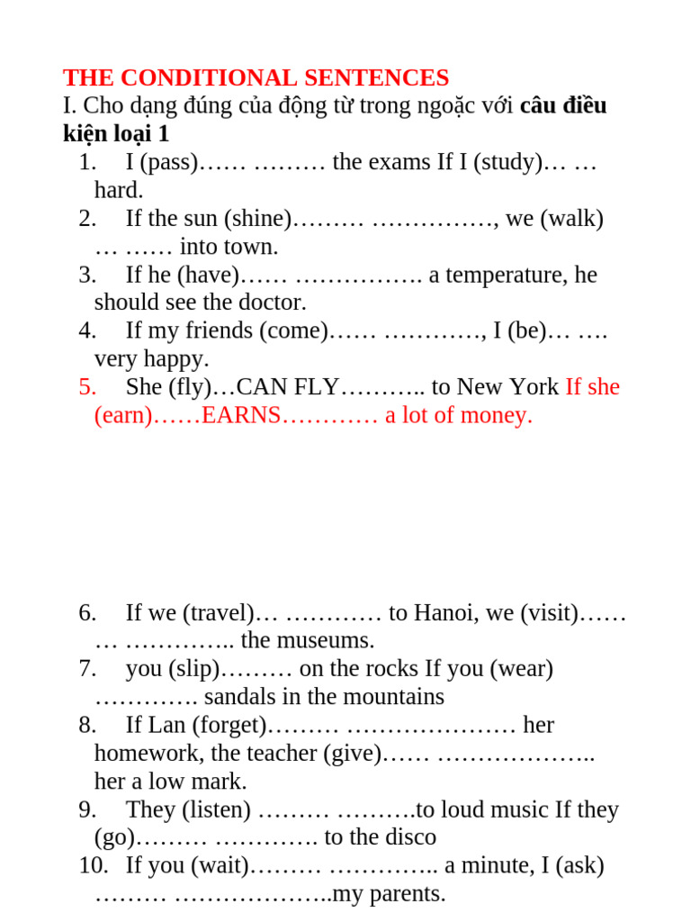 Conditional Sentences Practice Exercises | PDF