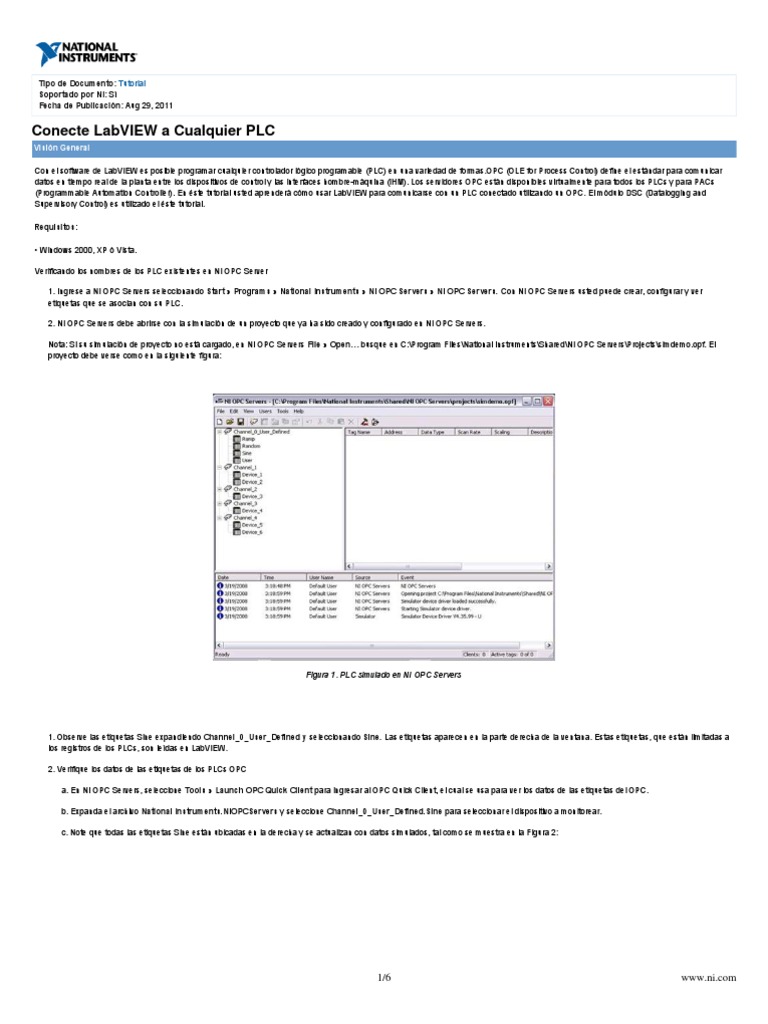 Conectar LabVIEW a PLC con NI OPC | PDF