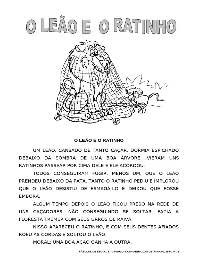 A Fábula do Leão e do Ratinho | PDF