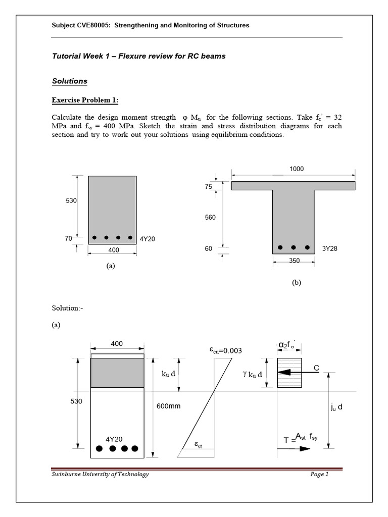 RC Beam Design Moment Calculations | PDF | Bending | Mechanics