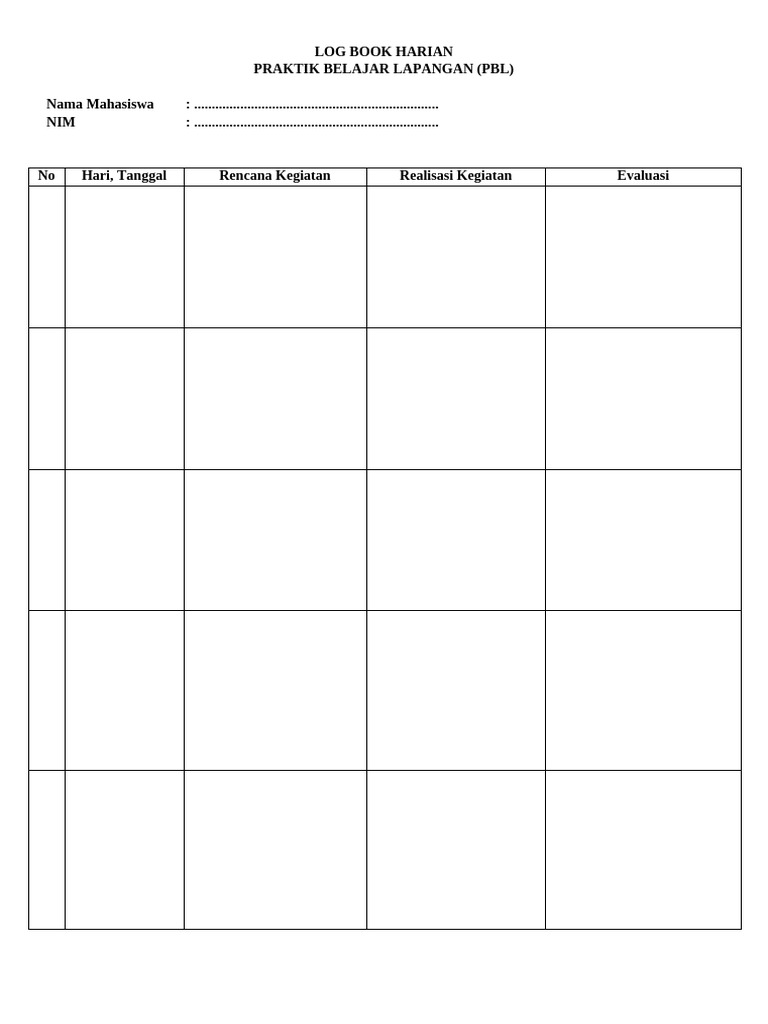 Log Book Harian | PDF