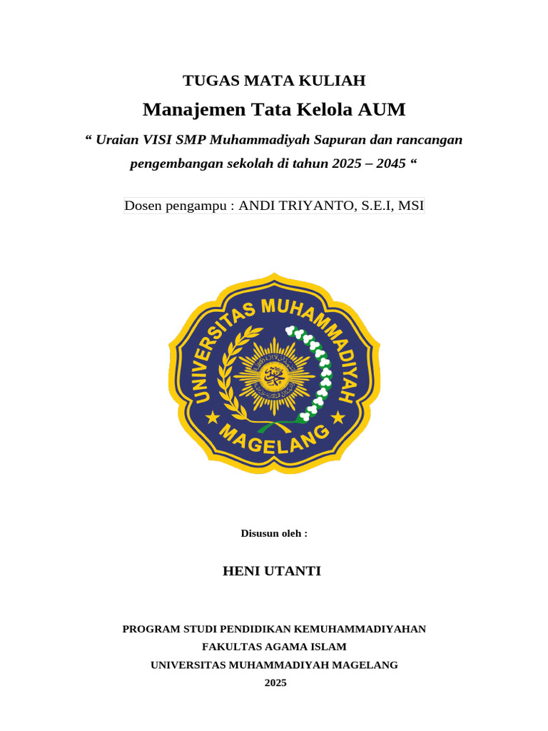 Heni Utanti - Manajemen Tata Kelola Aum | PDF