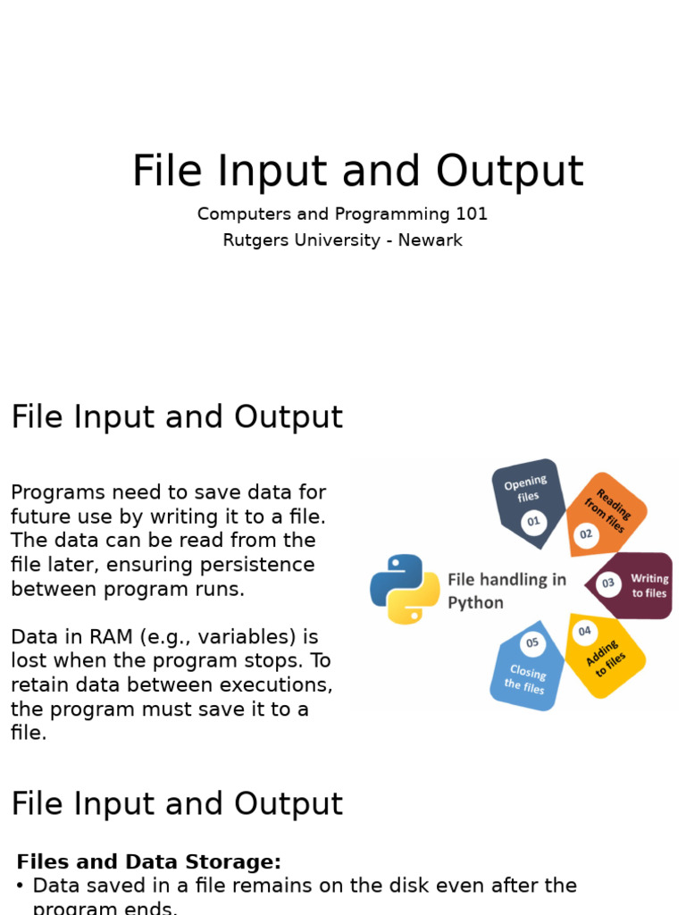 Module 8 Input And Output Files Pdf Computer File Programming
