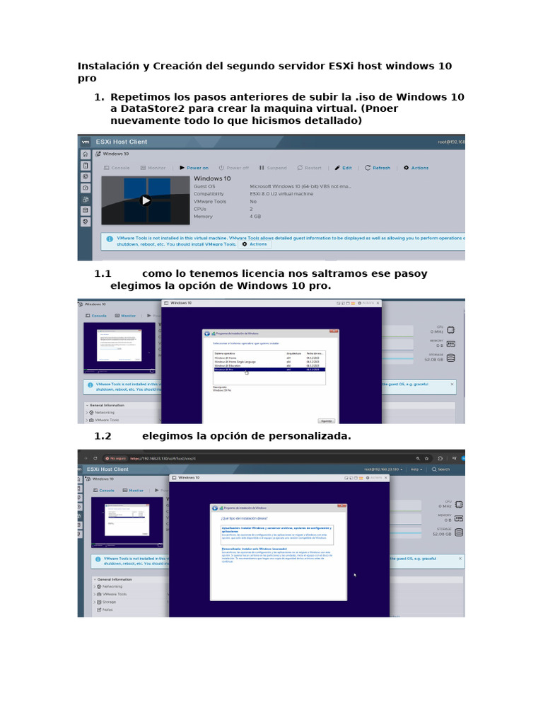 Instalación de Windows 10 en ESXi | PDF