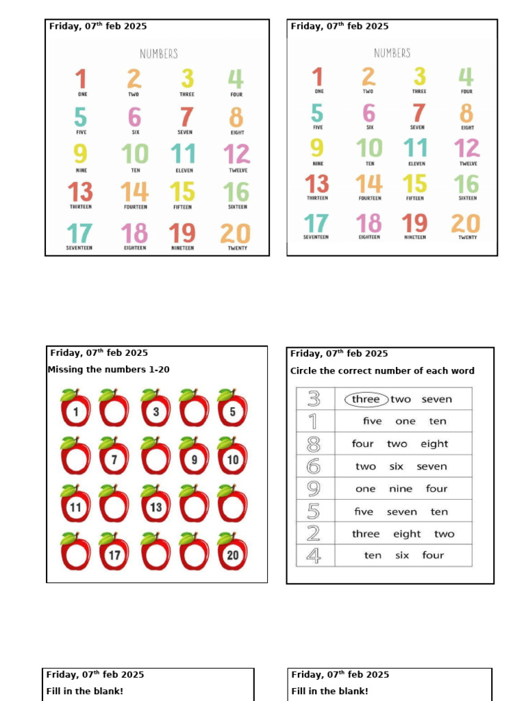 Number and Color Activities for Kids | PDF