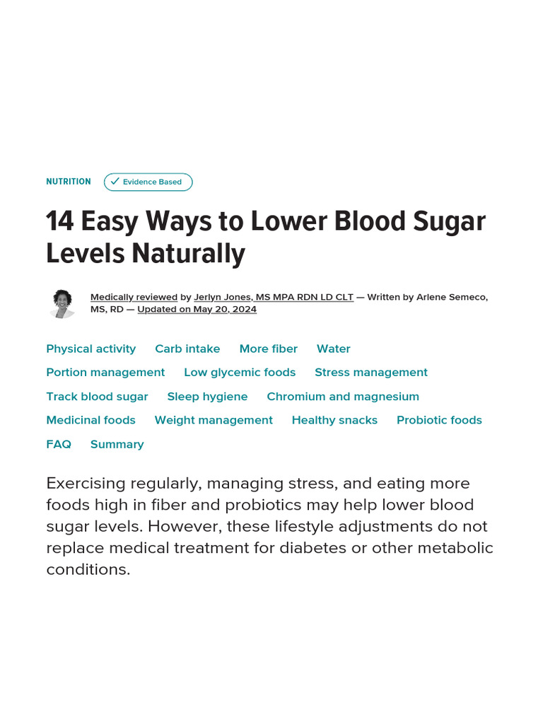 7 Surprising Things That Affect Blood Sugar Levels | PDF ...
