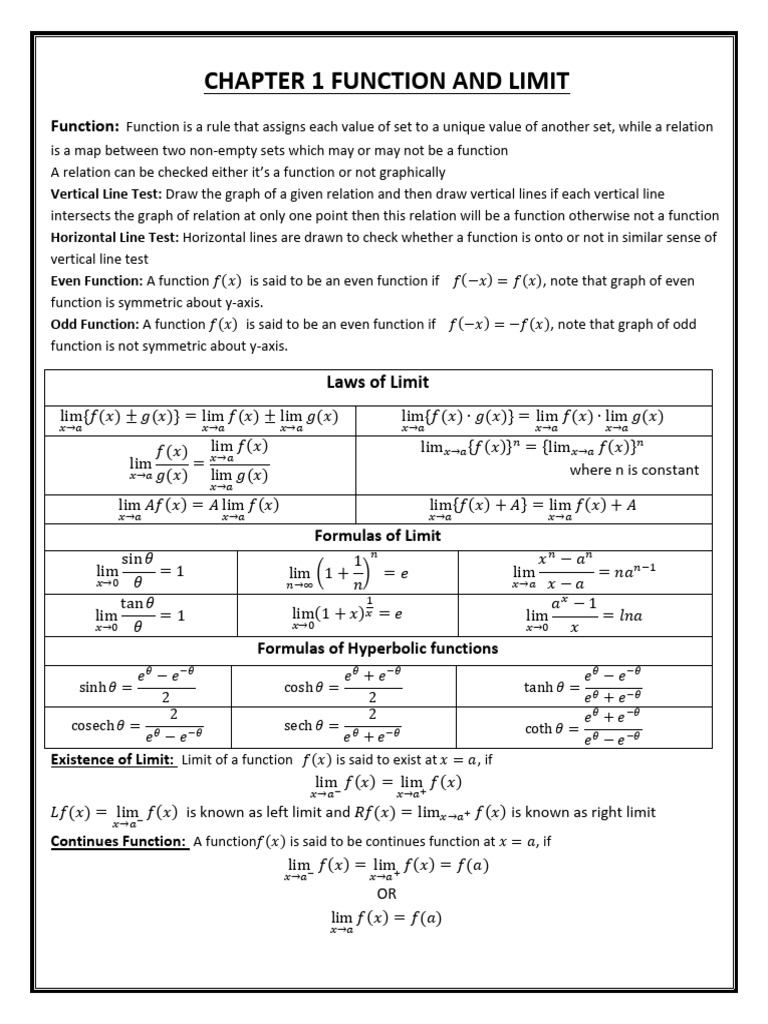 Functions, Limits, Differentiation, Integration | PDF | Ellipse ...