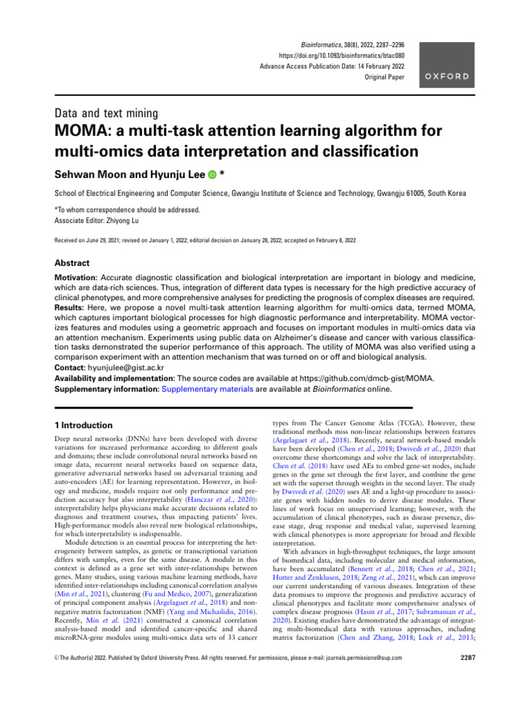 Multi-Task Attention Learning for Omics | PDF | Bioinformatics | Deep ...