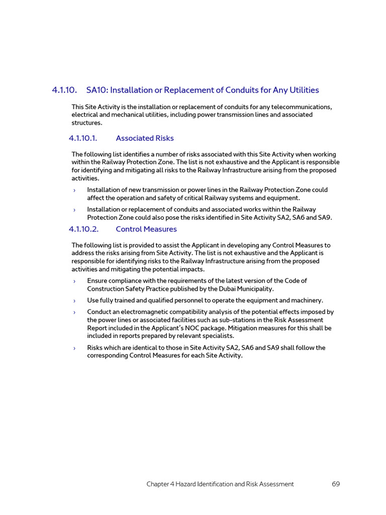 SA10 - Installation or Replacement of Conduits For Any Utilities | PDF