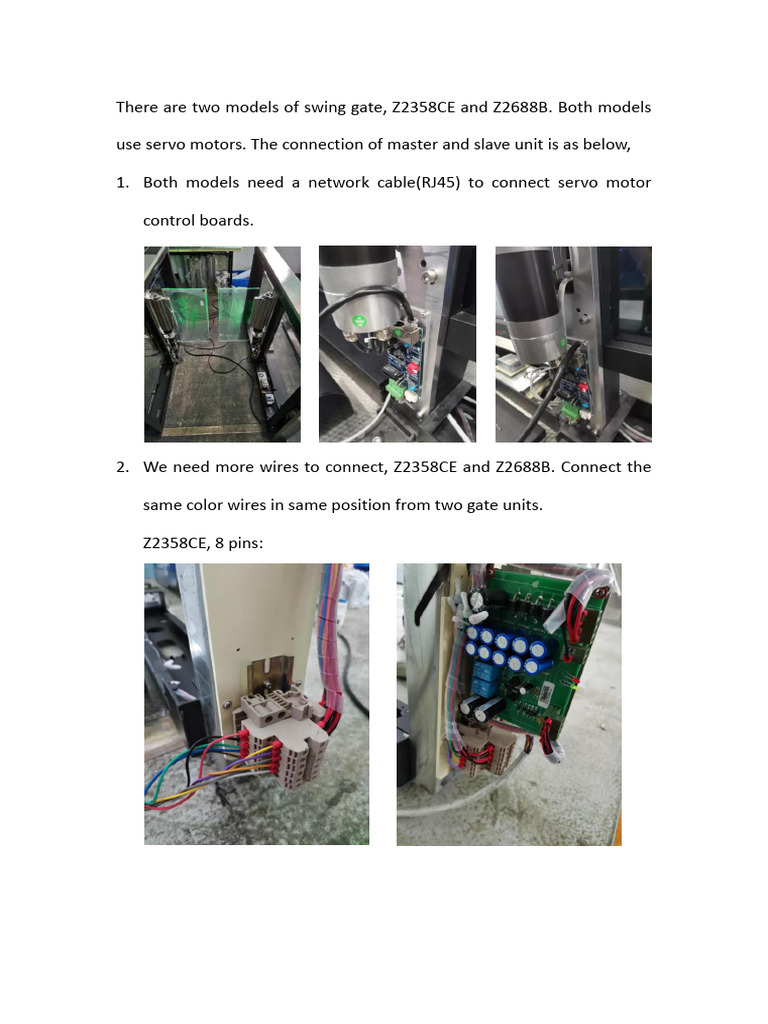 Swing Gate Connection Guide: Z2358CE & Z2688B | PDF