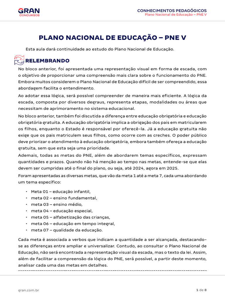 Entendendo o Plano Nacional de Educação | PDF | Educação Especial ...