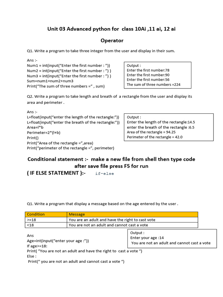 Advanced Python Programming for AI Students | PDF | Control Flow ...