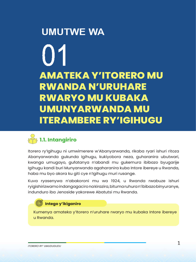 Amateka n'Inshingano z'Itorero mu Rwanda | PDF | Tutsi | Burundi